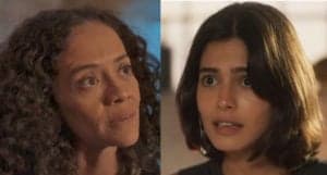 "Atura ou surta", é exatamente assim que Guta (Julia Dalavia) fará com Zuleica (Aline Borges), amante do pai em Pantanal (Foto: Reprodução / Globo) "Atura ou surta", é exatamente assim que Guta (Julia Dalavia) fará com Zuleica (Aline Borges), amante do pai em Pantanal (Foto: Reprodução / Globo)