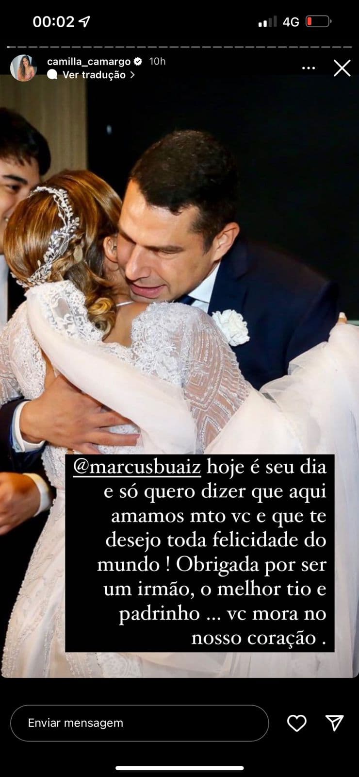 Camilla Camargo, irmã de Wanessa, se declara a Marcus Buaiz (Foto: Reprodução)