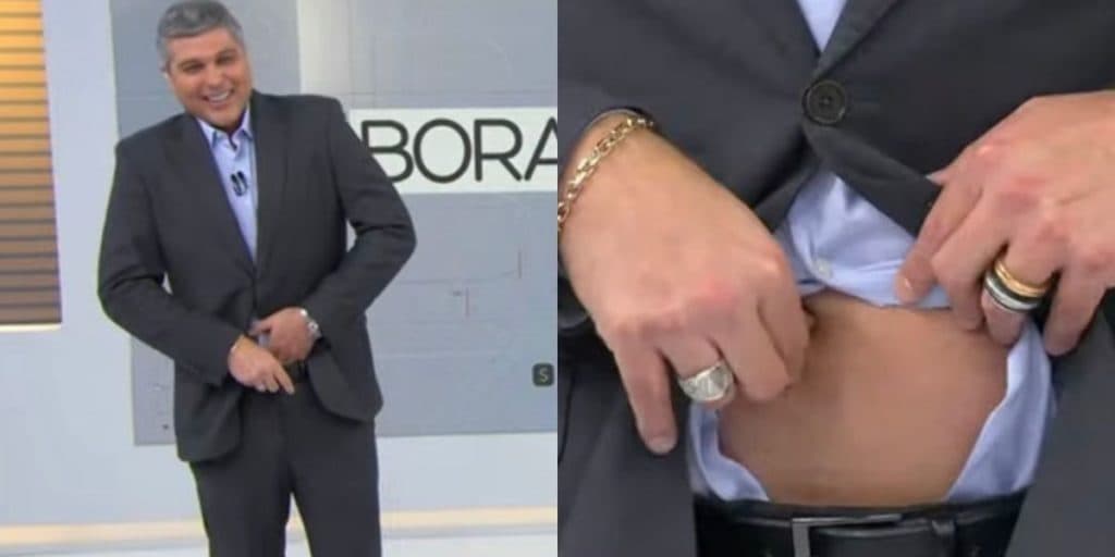 Joel Datena abre camisa e brinca que colocará piercing