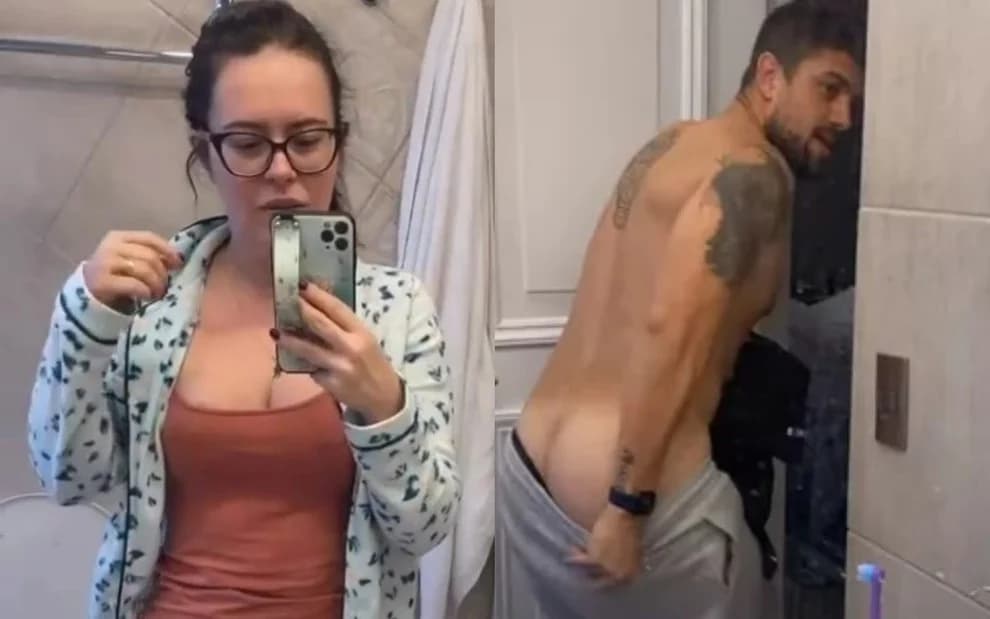 Esposa de Rafael Cardoso flagrou o bonitão mostrando parte íntima (Foto: Reprodução)
