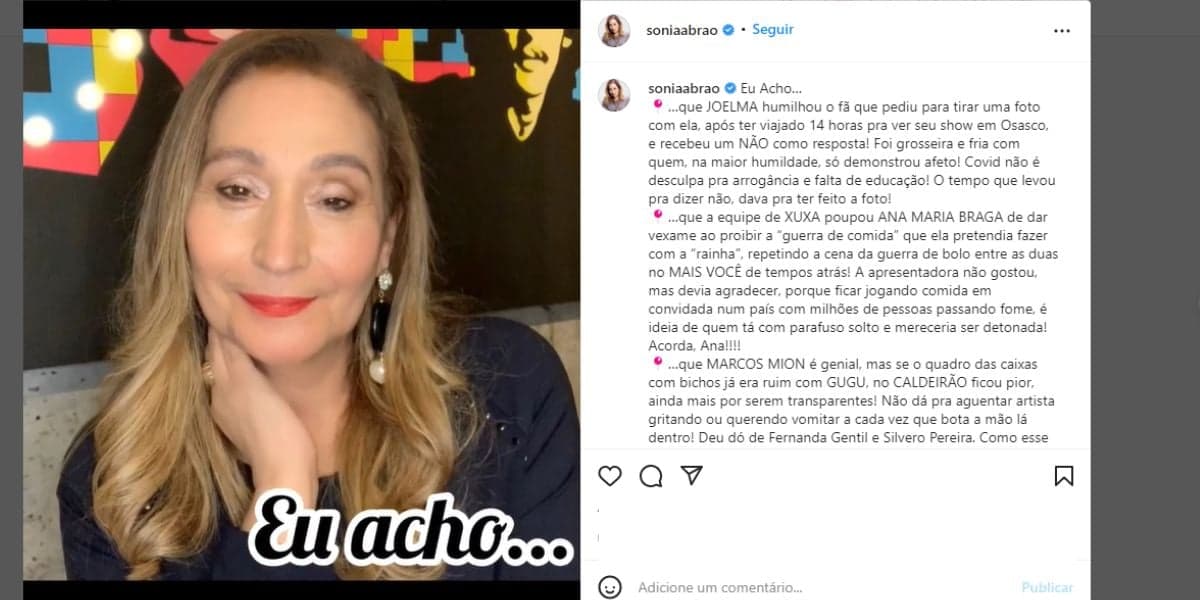 "Por isso que tem tanta gente implicando", Sonia Abrão expõe verdade de programa da Eliana: "Não precisava"
