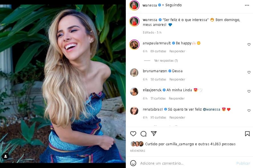 Wanessa deixou um recado aos seguidores (Foto: Reprodução/ Instagram) Wanessa deixou um recado aos seguidores (Foto: Reprodução/ Instagram)