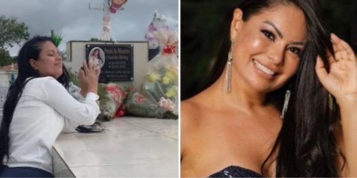Com muita emoção, familiares foram até o túmulo de Paulinha Abelha no dia em que ela completaria 44 anos - Foto: Reprodução Com muita emoção, familiares foram até o túmulo de Paulinha Abelha no dia em que ela completaria 44 anos - Foto: Reprodução