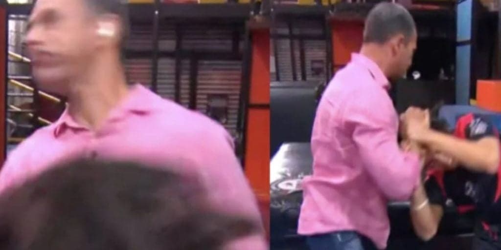 Repórter de Ana Maria, Fabrício Battaglini leva soco na cara ao vivo e parte pra cima do rapaz: "Violência"