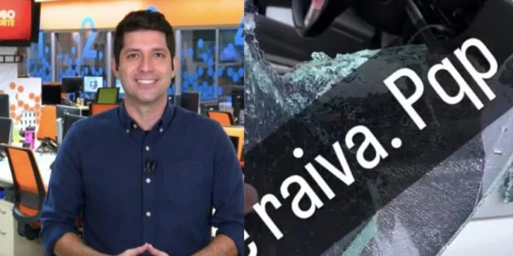 Caio Maciel, da Globo, tem vidro do carro completamente destruído e faz denúncia: "Esse filho da put@"