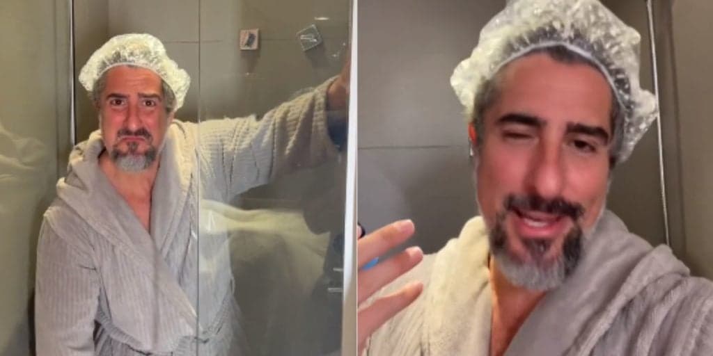 Marcos Mion divulga vídeo no banheiro, se mostra tomando banho e Ivete Sangalo se envolve: "Doido"