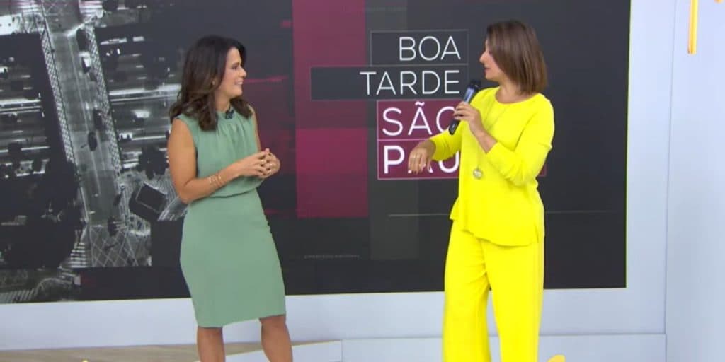 Catia Fonseca abandona estúdio, invade jornal de Adriana Araújo e expõe o que pensa dela: "Eu soube"