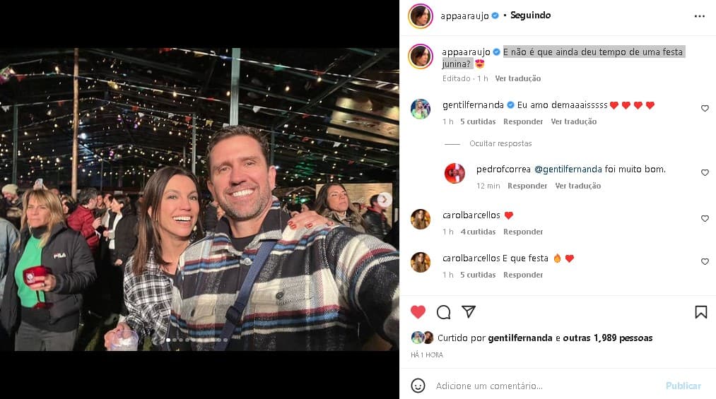 Ana Paula Araujo posou ao lado de seu grande amor (Foto: Reprodução)