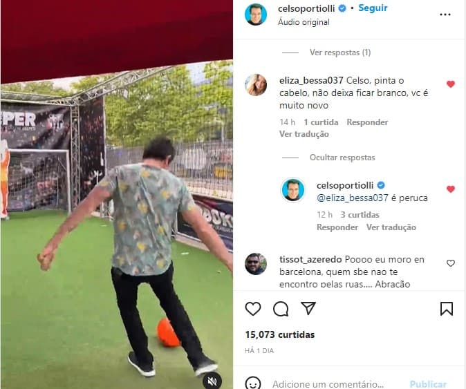Celso Portiolli vê mulher reclamar dos seus cabelos brancos - Foto: Reprodução