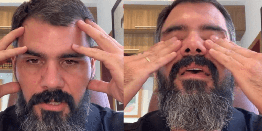 "Orações", Juliano Cazarré desaba em live e dá notícia da filha, após problemas no coração