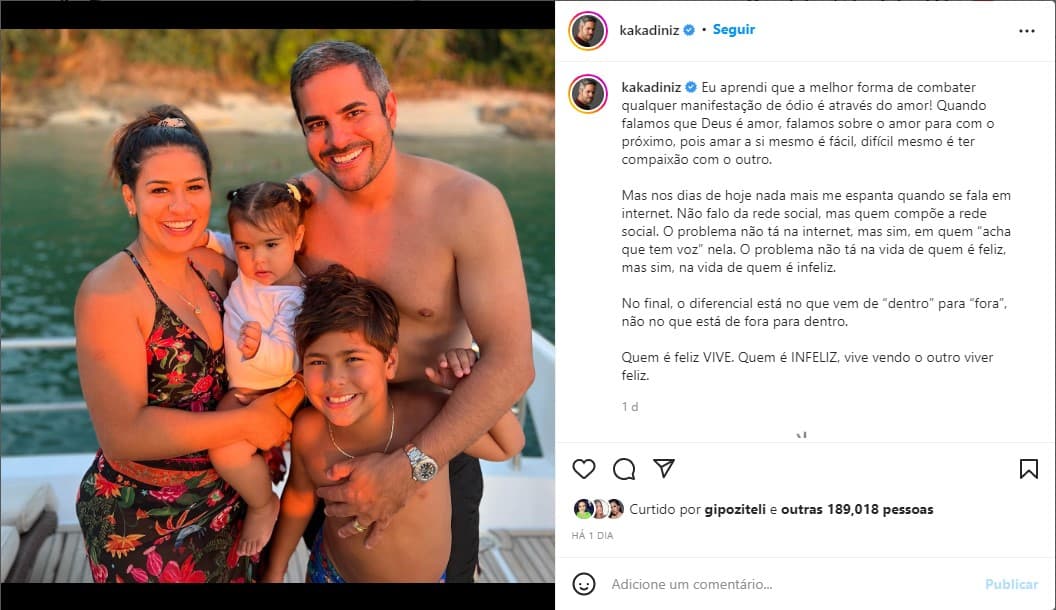 Kaká Diniz faz comunicado após rumores de romance com Simaria - Foto: Reprodução
