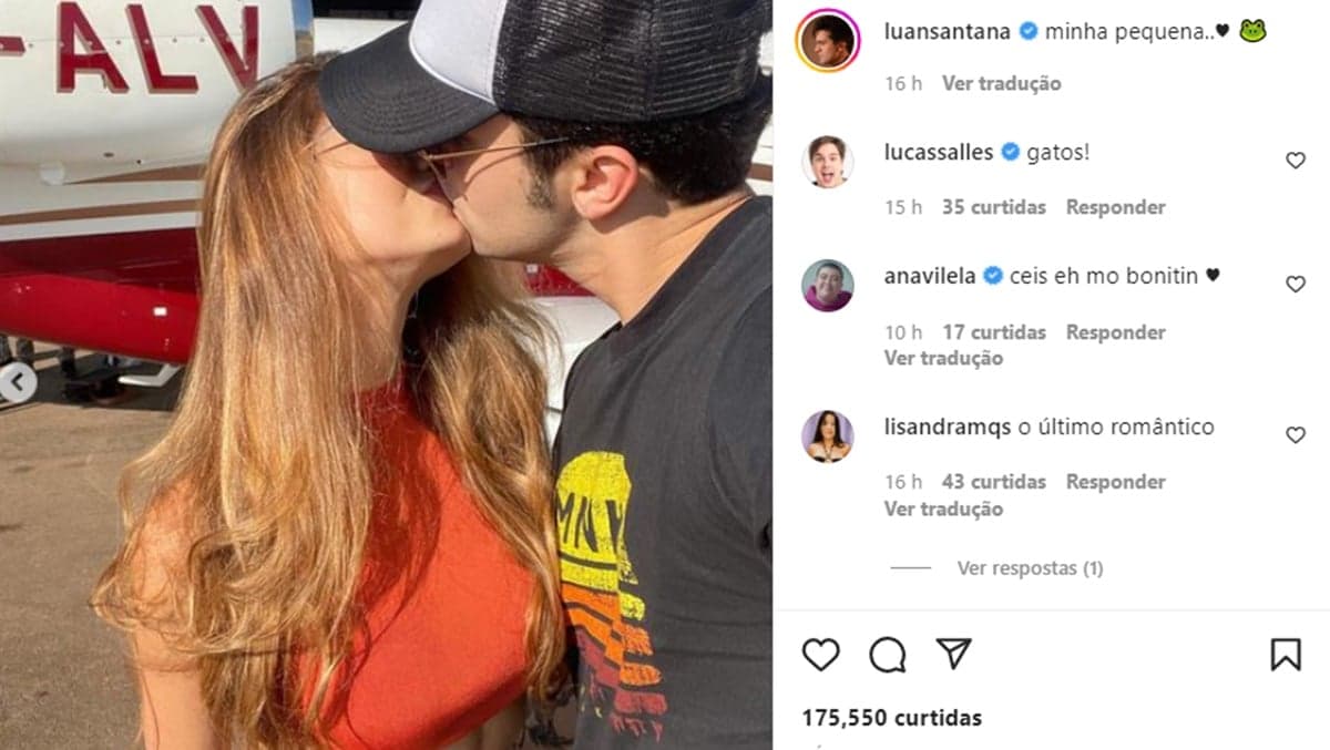 Luan Santana mostra beijo em Izabela Cunha aos seguidores Luan Santana mostra beijo em Izabela Cunha aos seguidores