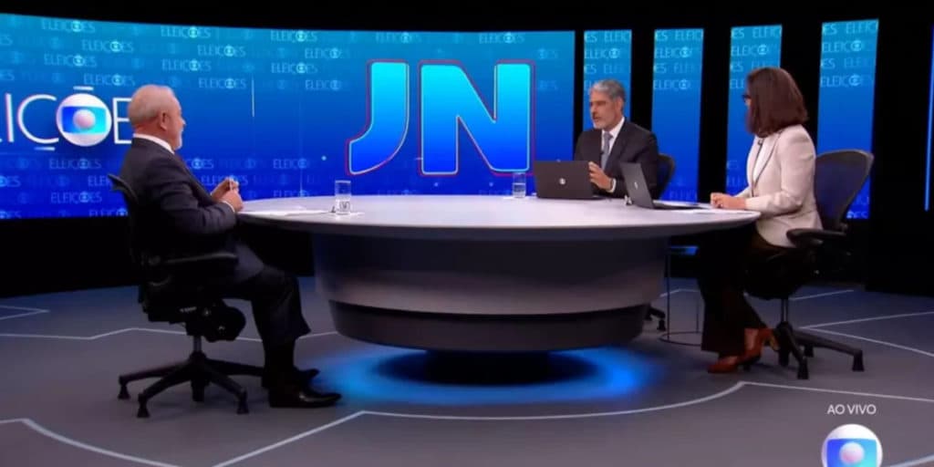 No Jornal Nacional, Lula fica cara a cara com Bonner e Renata e perde para Bolsonaro em audiência