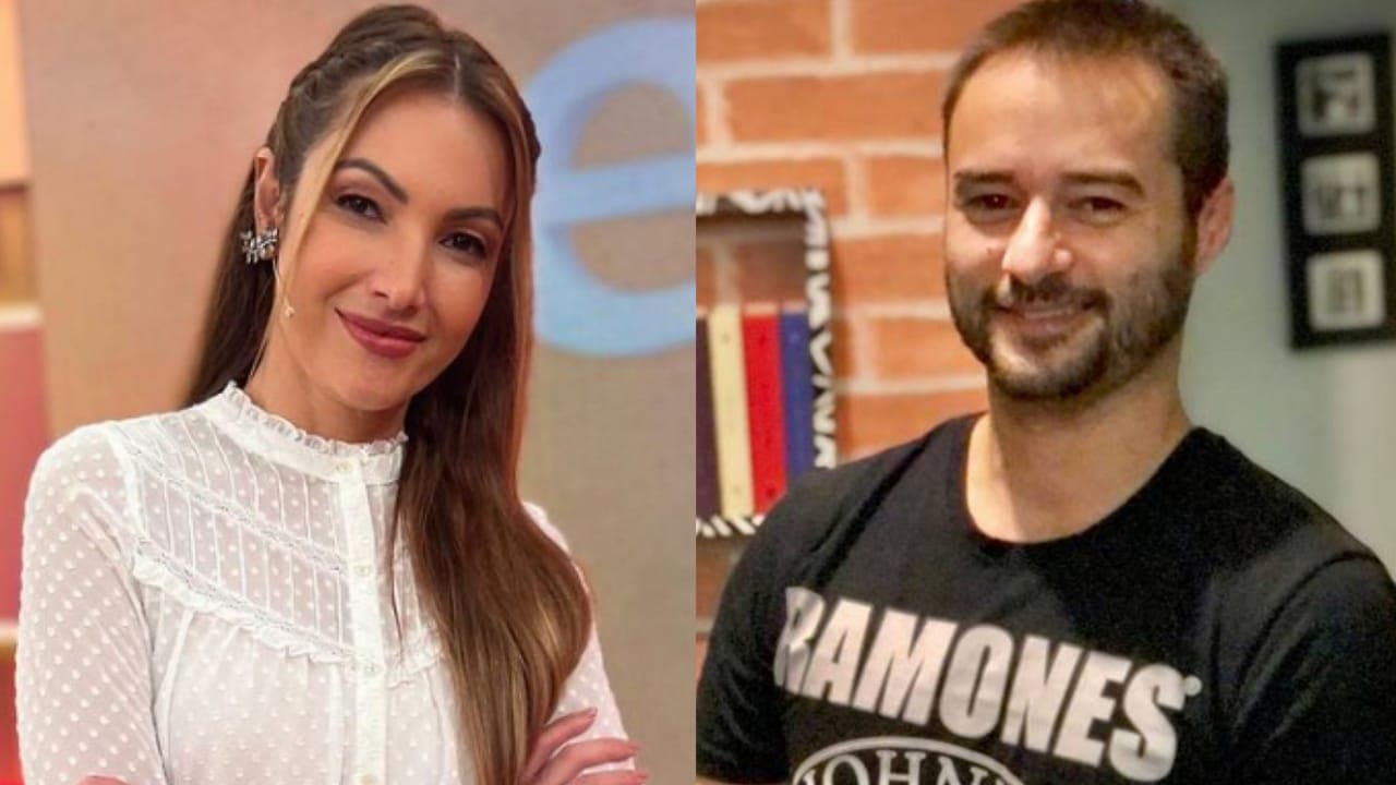 Alessandro lo-Bianco arranca máscara de Patrícia Poeta no A Tarde É Sua (Foto: Reprodução/Montagem) Alessandro lo-Bianco arranca máscara de Patrícia Poeta no A Tarde É Sua (Foto: Reprodução/Montagem)