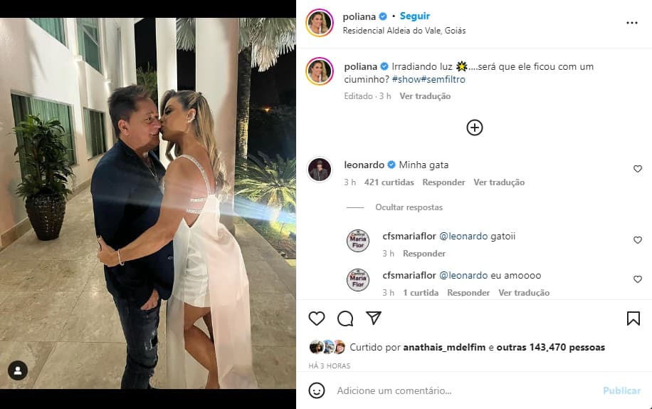 Poliana Rocha e Leonardo - Foto: Reprodução