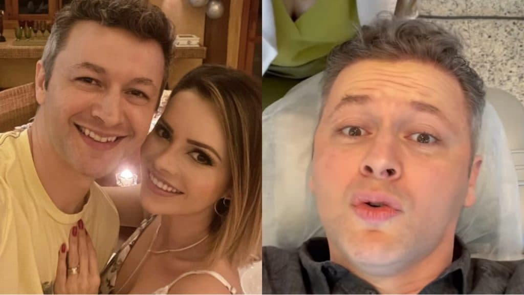 Marido de Sandy mostra procedimento no rosto e sobra pra funcionária: "Agora tu vai passar vergonha"