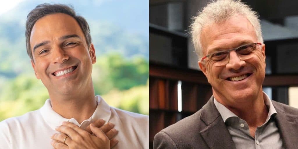 Tadeu Schmidt fica cara a cara com Pedro Bial, adianta sobre o BBB23 e entrega: “Injeção extra”