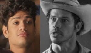 Renato (Gabriel Santana) vai mandar matador tirar a vida de Tadeu (José Loreto) em Pantanal para conquistar Zefa (Paula Barbosa) (Foto: Reprodução / Globo) Renato (Gabriel Santana) vai mandar matador tirar a vida de Tadeu (José Loreto) em Pantanal para conquistar Zefa (Paula Barbosa) (Foto: Reprodução / Globo)