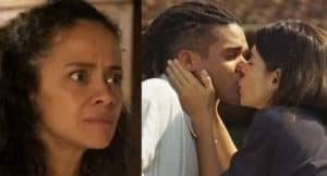 Em Pantanal, Zuleica (Aline Borges) ficará em choque ao descobrir gravidez de Guta (Julia Dalavia) (Foto: Reprodução / Globo) Em Pantanal, Zuleica (Aline Borges) ficará em choque ao descobrir gravidez de Guta (Julia Dalavia) (Foto: Reprodução / Globo)