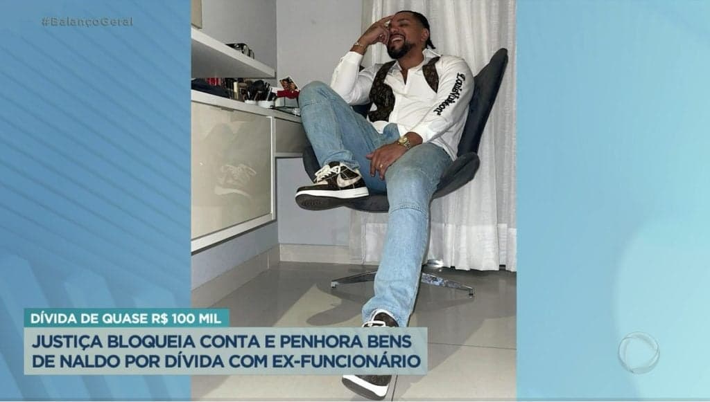 Balanço Geral repercutiu dívida trabalhista do cantor Naldo Benny- Foto: Reprodução 