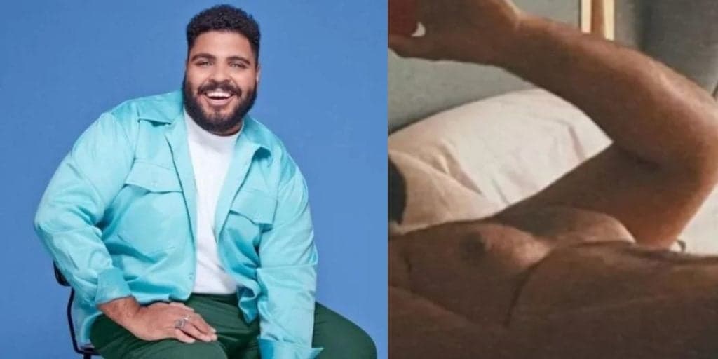 Paulo Vieira posta foto só de cueca na cama e grande amor do humorista exige que ele apague: "Agora, FD*"