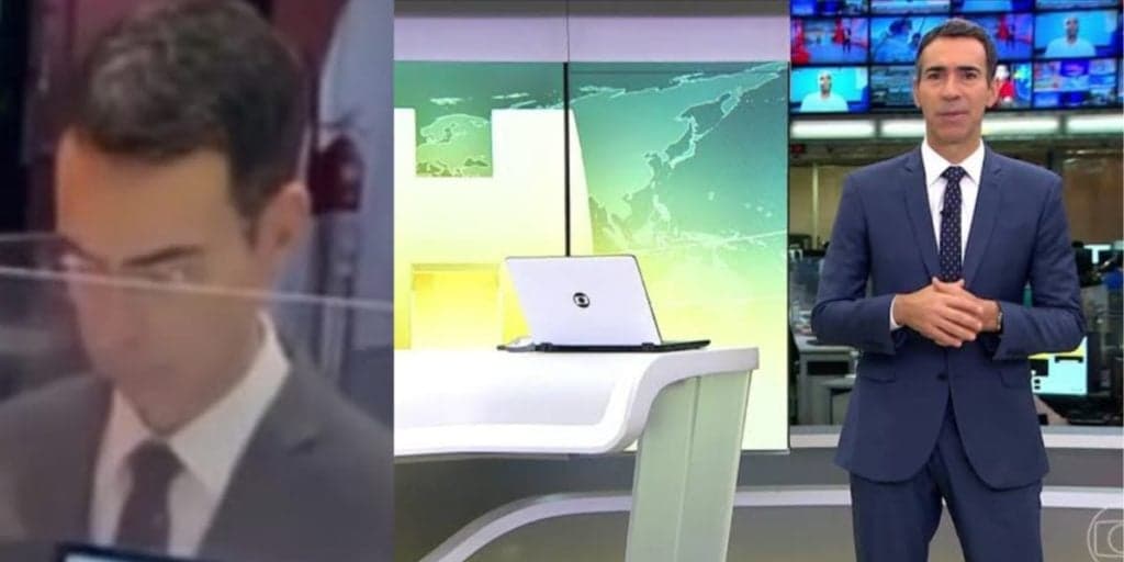 Jornalista mostra flagra de César Tralli em bastidores da Globo: "Só quem viveu sabe"