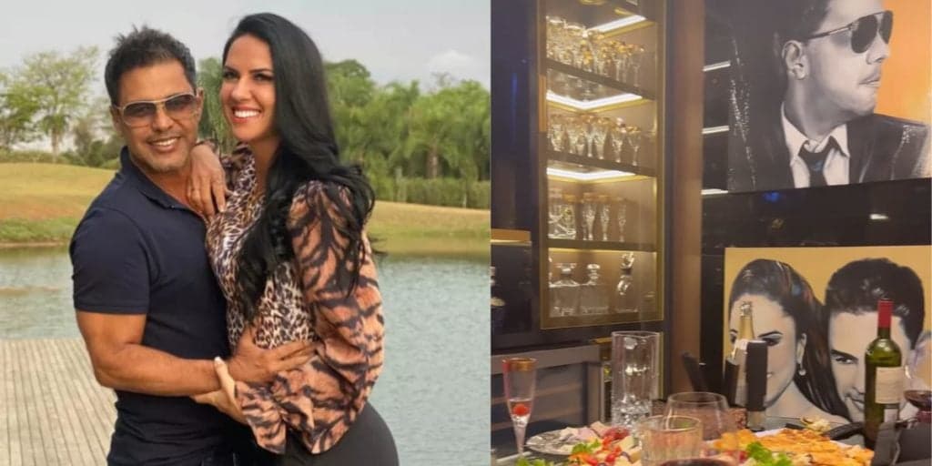 Graciele Lacerda e Zezé reúnem amigos, mostram mesa luxuosa de jantar e detalhes impressionam; fotos