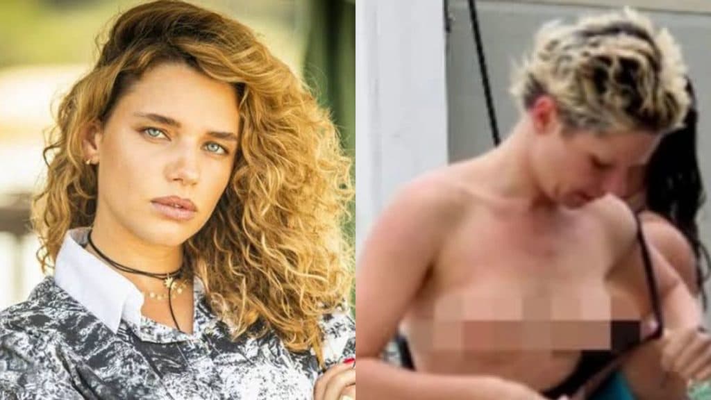 Bruna Linzmeyer troca de roupa no meio da praia e parte íntima à mostra é flagrada