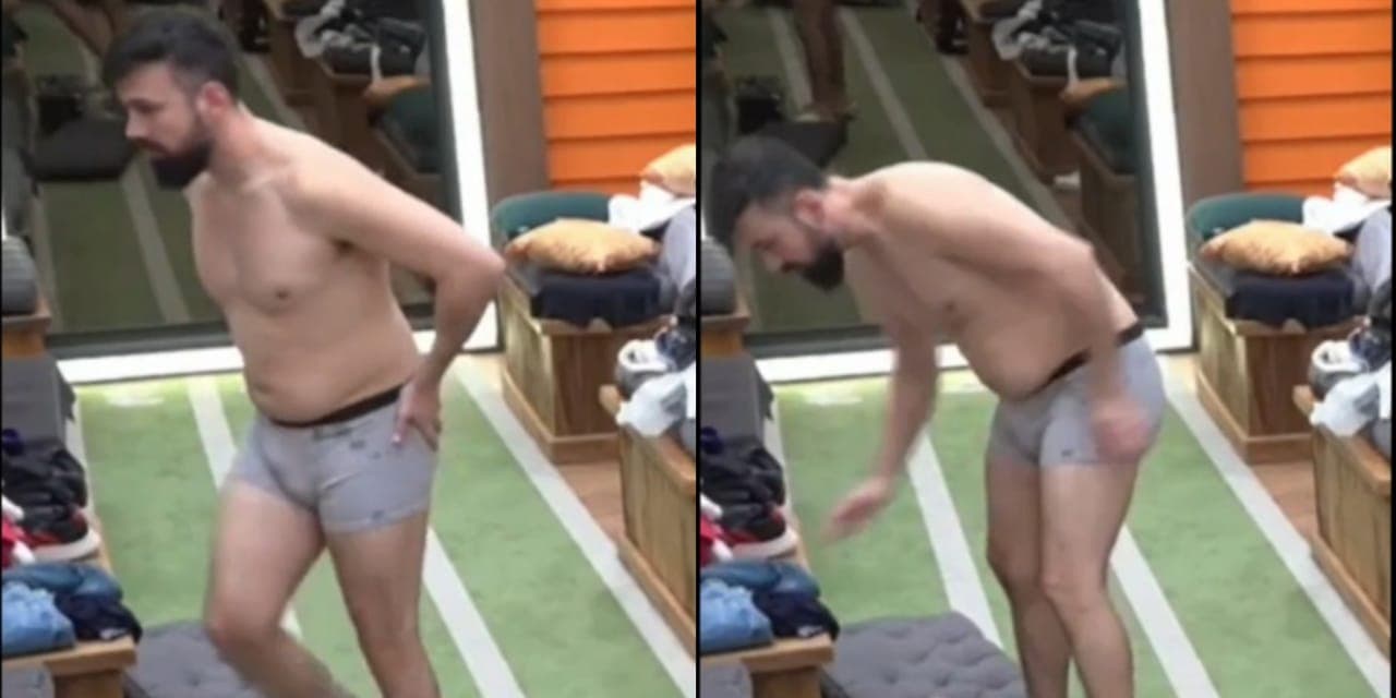 Bruno Tálamo mostra volume na cueca (Foto: Reprodução/Montagem)