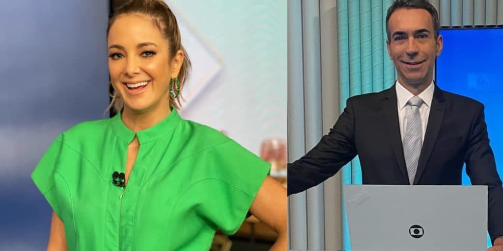 Recado de Ticiane Pinheiro para César Tralli ao vê-lo comandar 'nova' bancada na Globo não passa despercebido