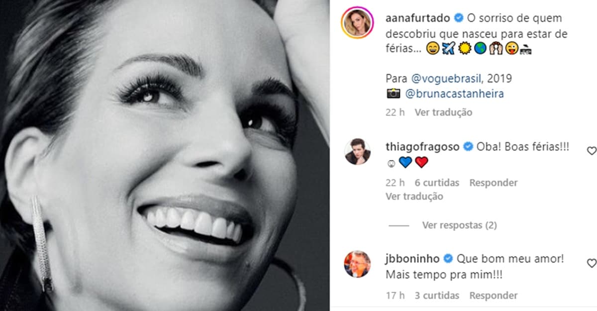 Ana Furtado brinca com declaração que viralizou e recebe reação de Boninho Ana Furtado brinca com declaração que viralizou e recebe reação de Boninho