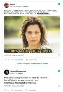 Pantanal - Maria Bruaca (Isabel Teixeira) se vinga de Tenório (Murilo Benício), samba na cara do vilão e faz torcida pirar (Foto: Reprodução / Twitter) Pantanal - Maria Bruaca (Isabel Teixeira) se vinga de Tenório (Murilo Benício), samba na cara do vilão e faz torcida pirar (Foto: Reprodução / Twitter)