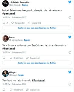 Web elogiou vingança de Bruaca contra Tenório em Pantanal (Foto: Reprodução / Twitter) Web elogiou vingança de Bruaca contra Tenório em Pantanal (Foto: Reprodução / Twitter)