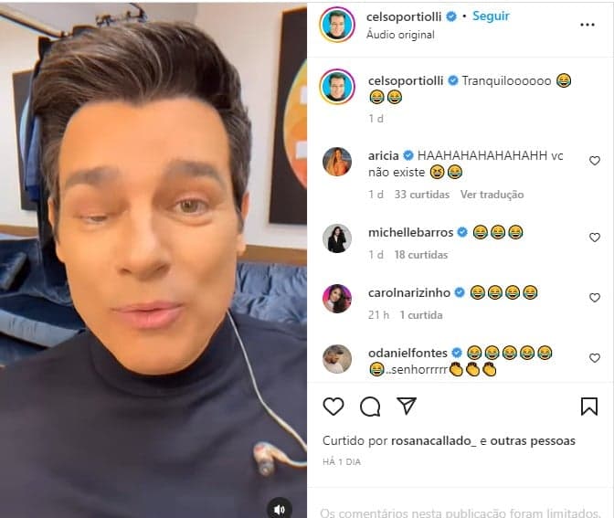 Celso Portiolli surge com o olho tremendo nos bastidores do SBT - Foto: Reprodução Celso Portiolli surge com o olho tremendo nos bastidores do SBT - Foto: Reprodução