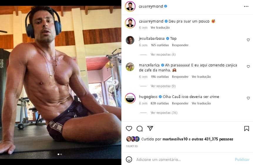 Galã decidiu se exibir em foto ousada Galã decidiu se exibir em foto ousada