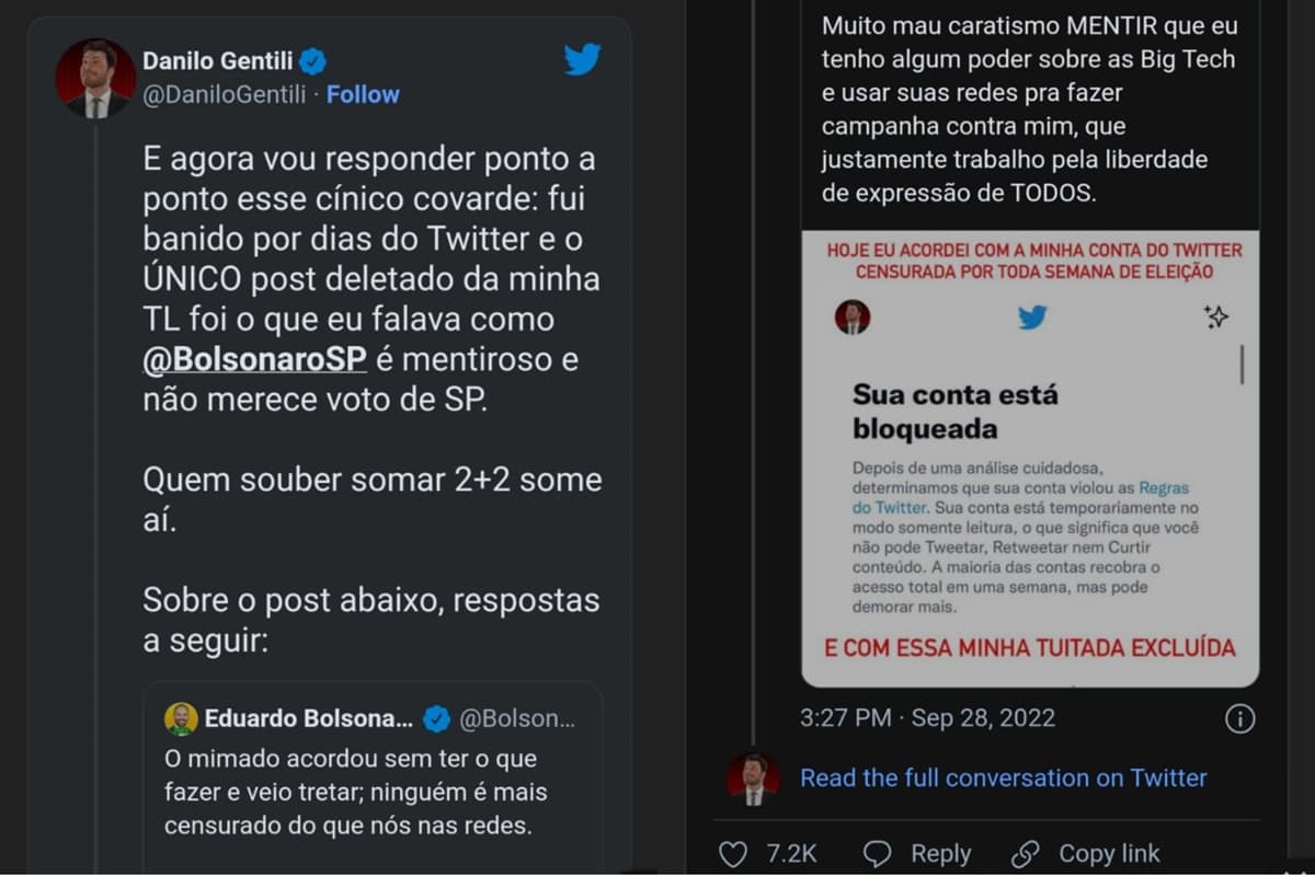Danilo Gentili é reativado no Twitter e esculacha filho de Bolsonaro