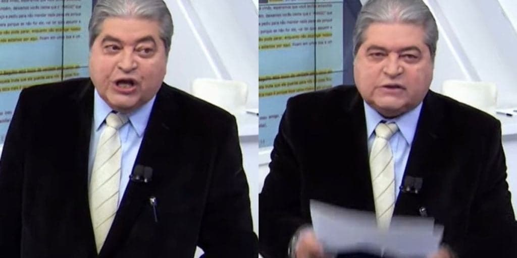 Datena recebeu carta com ameaça de bandidos ao vivo, surtou e tremendo disparou: "Não tenho medo de vocês"