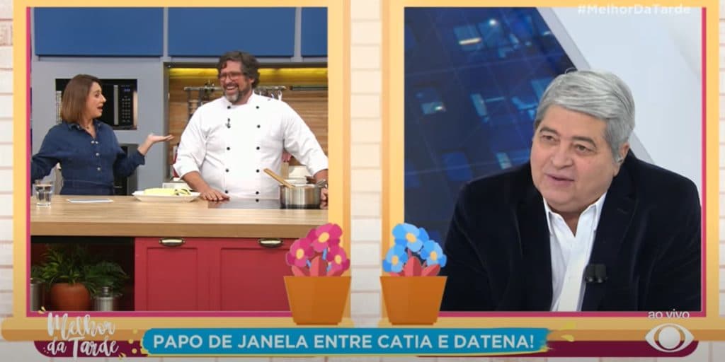 Datena pede programa em conjunto com Catia Fonseca na Band e confessa: “Muito mais tranquilo quando você está aqui”