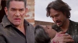 Luto em A Desalmada - Fernanda morre nos braços de Rafael? Após ser baleada por Otávio, justiceira tem final chocante (Foto: Reprodução / SBT / Montagem TV Foco) Luto em A Desalmada - Fernanda morre nos braços de Rafael? Após ser baleada por Otávio, justiceira tem final chocante (Foto: Reprodução / SBT / Montagem TV Foco)
