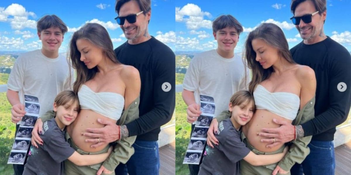 Flávio Mendonça ao lado da esposa e dos filhos do casal - Foto: Reprodução