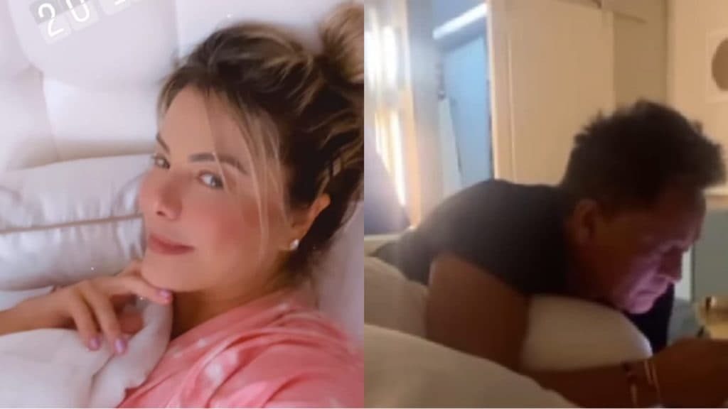 "Para de ser curiosa", Poliana Rocha vê Leonardo no celular e deixa áudio ao fundo: "Toma conta da sua vida"