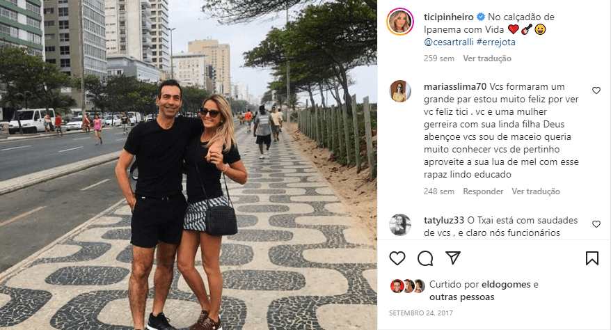 Pernas de César Tralli roubaram a cena em foto com Ticiane Pinheiro (Foto: Instagram) Pernas de César Tralli roubaram a cena em foto com Ticiane Pinheiro (Foto: Instagram)