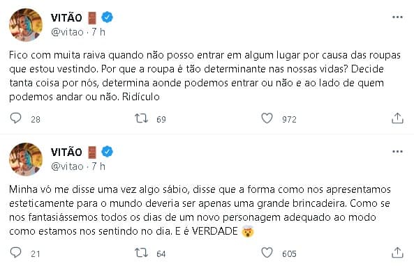 Vitão se revoltou com comentários sobre seu estilo e detonou (Foto: Reprodução)