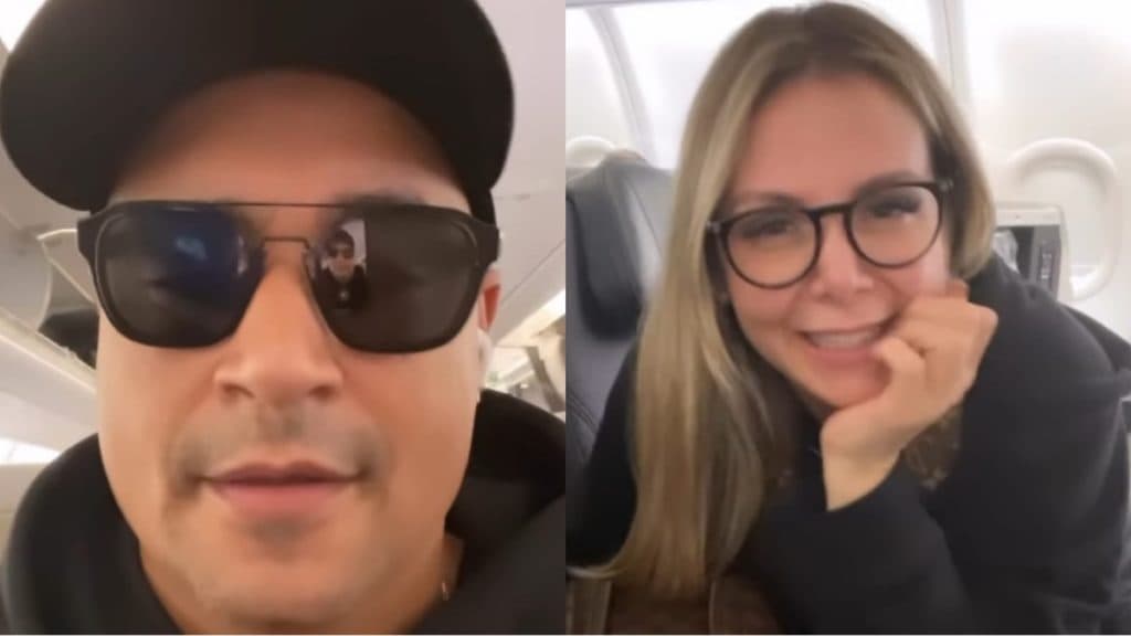 Xanddy foi flagrado por Carla Perez dormindo na sala de espera do aeroporto
