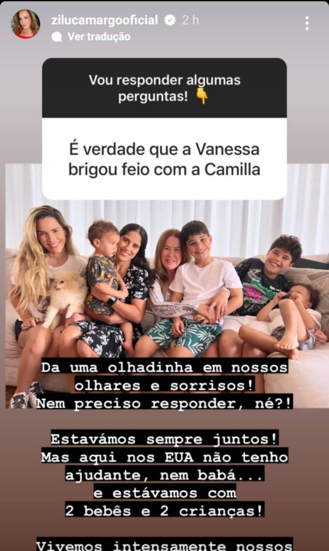 Zilu escancara verdade sobre briga entre Wanessa e Camilla (Foto: Reprodução/Instagram)