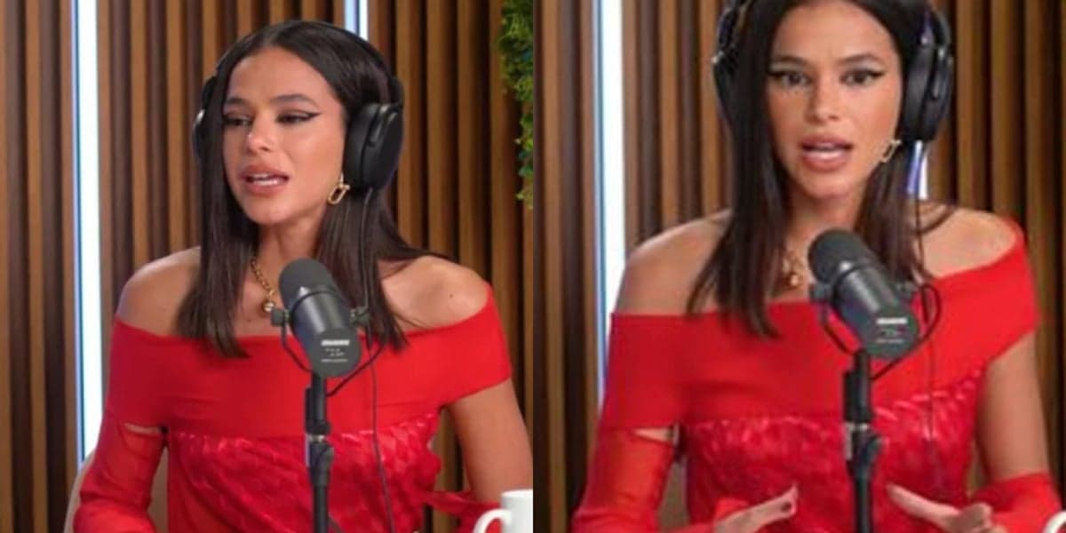 Bruna Marquezine durante o podcast "Quem Pode Pod" (Foto Reprodução/Internet)