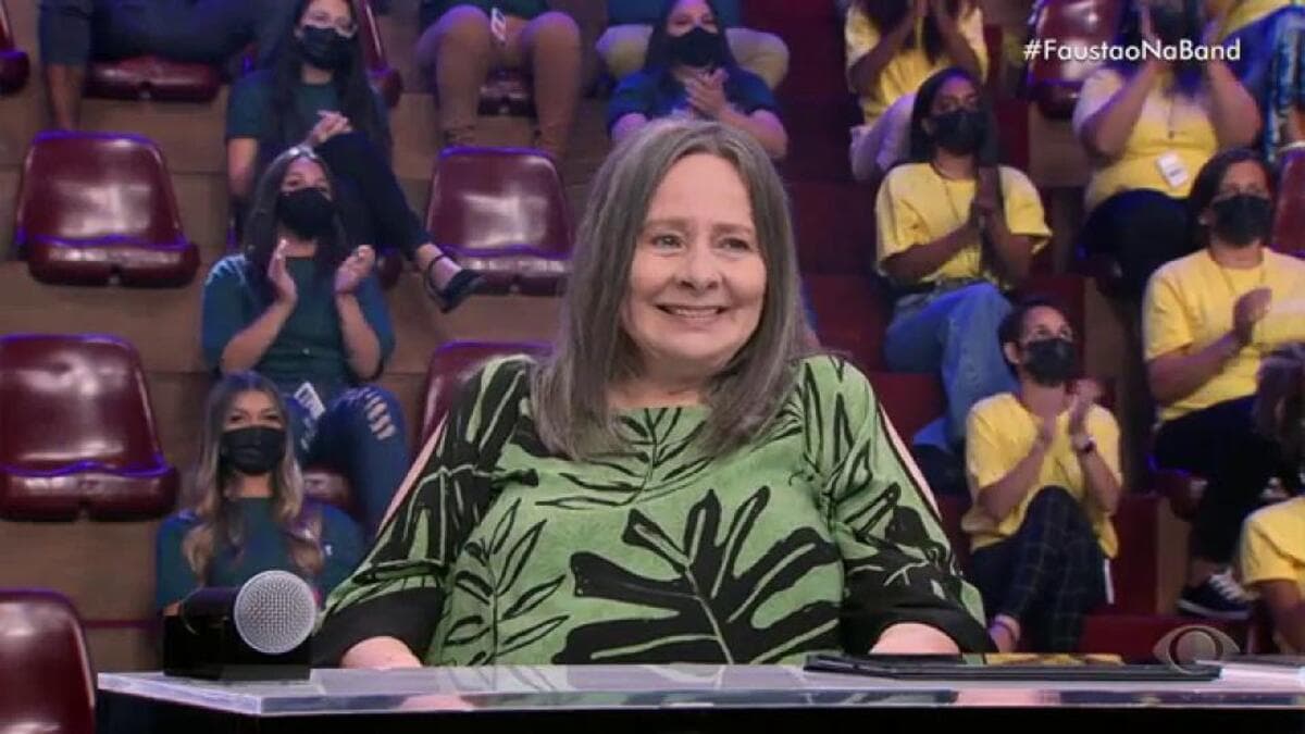 Débora Duarte no Faustão na Band (Foto: Reprodução)