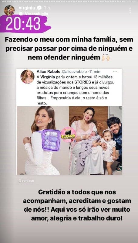 Virgínia Fonseca fez comunicado após divulgar marca para as filhas (Foto: Reprodução)