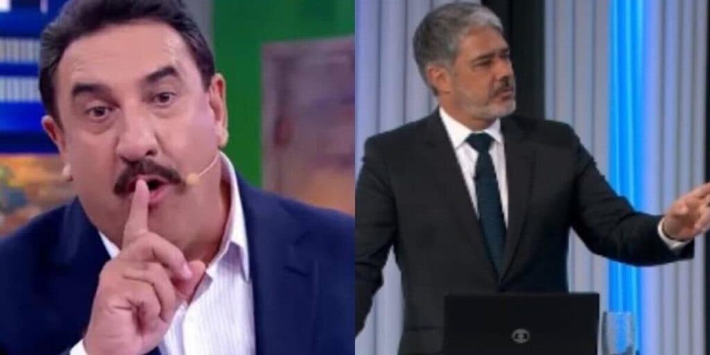 Apresentador Ratinho recebe notícia sobre o filho dele na boca de William Bonner ao vivo na Globo