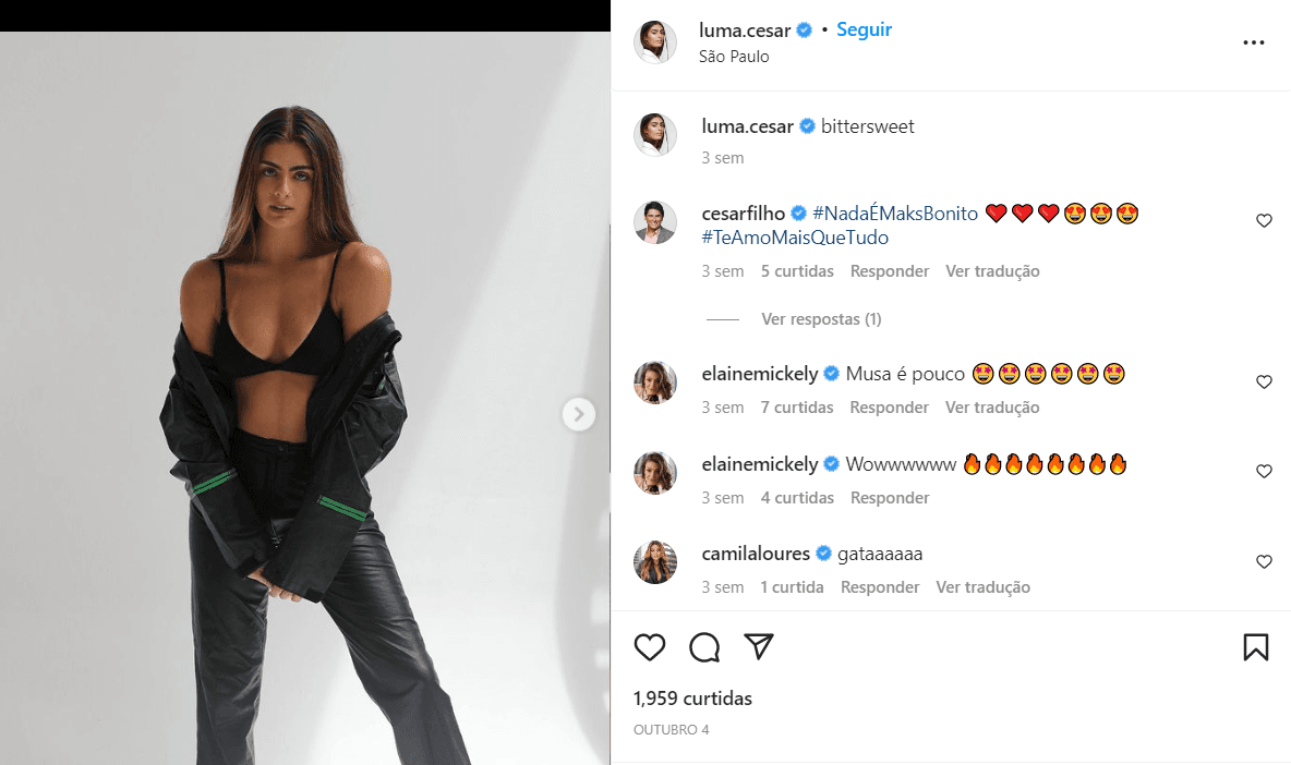 César Filho comenta a foto da filha pelas redes sociais (Foto Reprodução/Internet) César Filho comenta a foto da filha pelas redes sociais (Foto Reprodução/Internet)